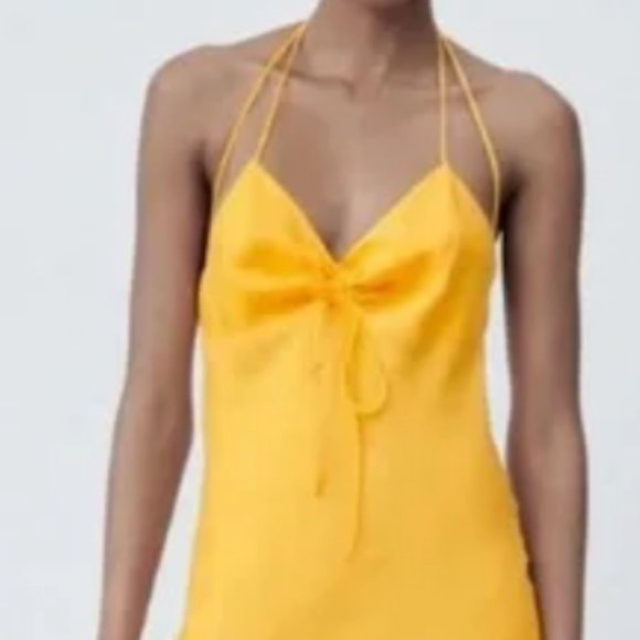 Dresses Zara Satin Effect Tangerine Orange Slip Dress Poshmark